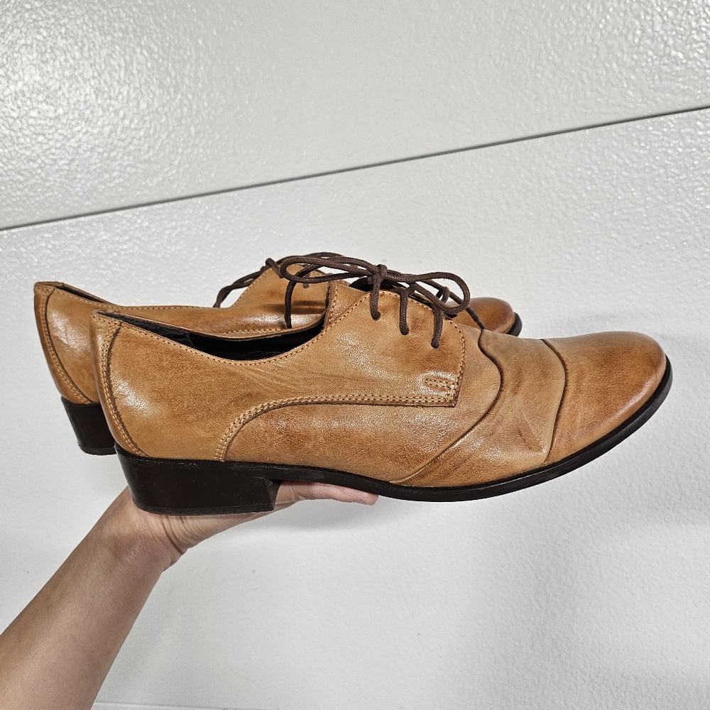Lasocki Oxford Camel Brown Womens Shoes Size 36